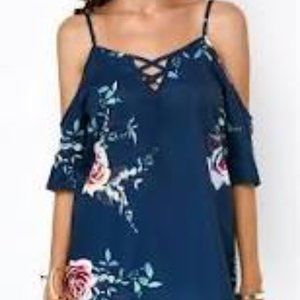 New! MODLILY Strappy Cold Shoulder Top